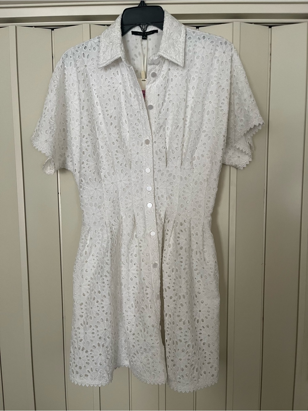 Alex Marie White Eyelet Button-Front Shirt Dress